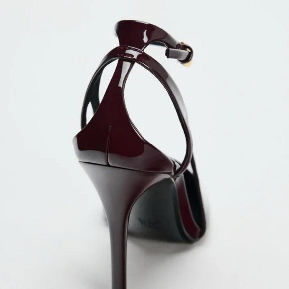 ZARA HEELED FAUX PATENT LEATHER SHOES - Picture 5 of 6